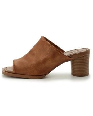 SNIDEL Sabot Open Toe Heeled Sandals - Brown