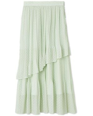 SNIDEL High-Waisted Pleated Midi Skirt - Green