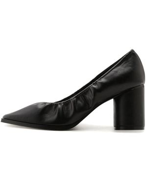 SNIDEL Gathered Block Heel Pumps - Black