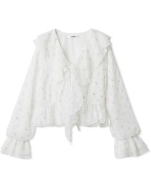 SNIDEL Sustainable Variation Frill Blouse - White