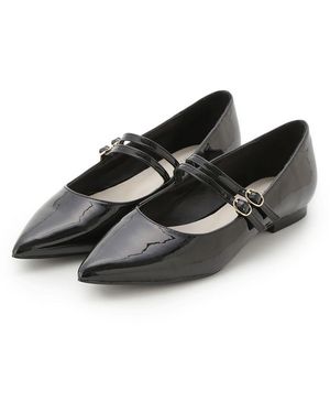 SNIDEL Mary Jane Classic Pointed Flats - Black