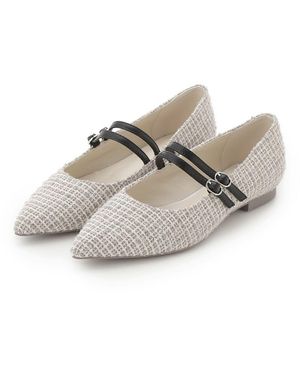SNIDEL Mary Jane Classic Pointed Flats - White