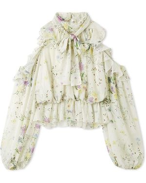 SNIDEL Chiffon Volume Blouse - White