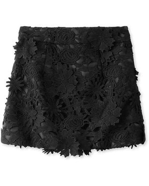 SNIDEL Floral Lace Mini Skort - Black