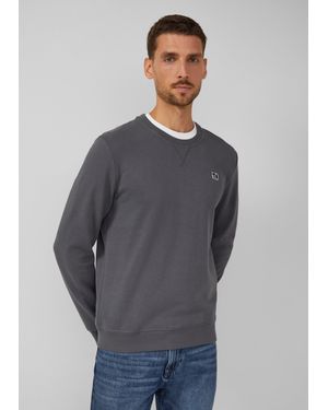 S.Oliver Felpa Uomo Girocollo In Misto Cotone – Blu Scuro – Taglia XL – Con Ricamo Logo – Maniche Lunghe E Polsini A Coste