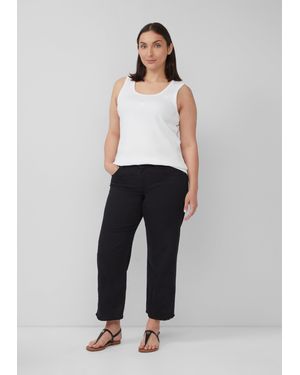 S.oliver Cropped-Jeans / Straight Fit / Mid Rise / Straight Leg / offener Saum - Weiß