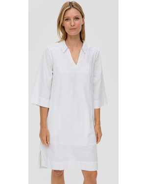S.oliver Relaxed Fit-Kleid aus Leinenmix - Weiß