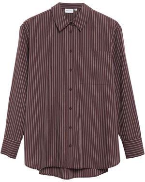 Comma, Gestreifte Popeline-Hemdbluse - Lila