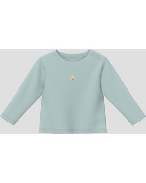 S.oliver Unisex Langarmshirt mit Frontprint - Blau