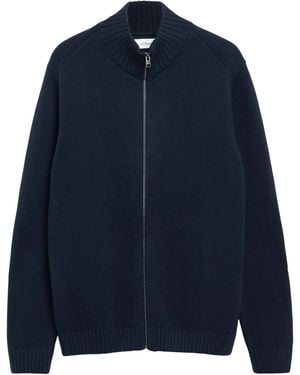 S.oliver Zip-Strickjacke Aus 100% Baumwolle - Blau