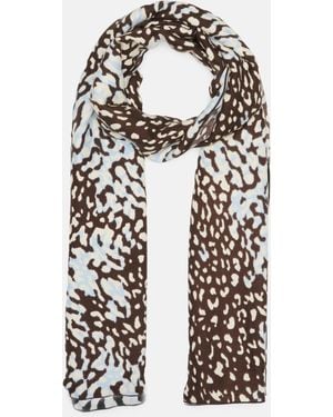 S.oliver Tuch Mit Leo-Muster Und All-Over-Print - Weiß