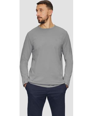 S.oliver Longsleeve aus Jersey mit Logo-Detail - Grau
