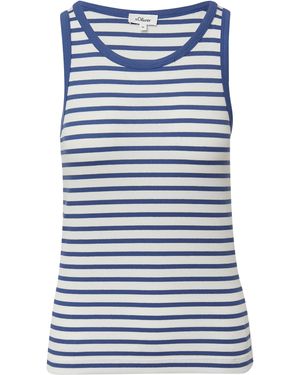 S.oliver Weiches Slim-Fit-Top Aus Rippware - Blau