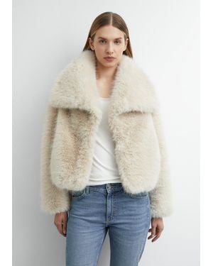 Comma, Statement Fake-Fur-Jacke - Natur