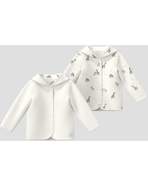 S.oliver Unisex Wendejacke aus Jersey mit Kapuze - Weiß