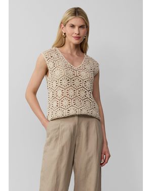 S.oliver Semitransparentes Tanktop aus Häkelspitze - Natur