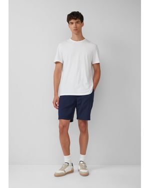 S.oliver Detroit: Strukturierte Baumwoll-Shorts im Relaxed Fit - Blau
