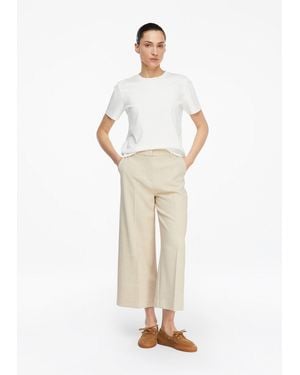Comma, Gestructureerde Broek Met Steekzakken - Wit