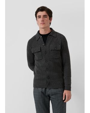 S.oliver Wollmix-Cardigan im Overshirt-Style - Grau