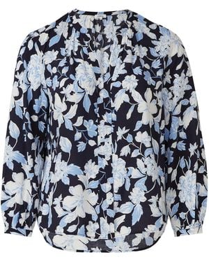 S.oliver Fließende Viskose-Bluse Mit All-Over-Print - Blau
