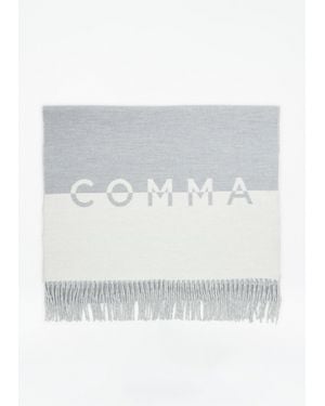 Comma, Kuscheliger Jacquard-Schal Mit Abstraktem Muster - Grau