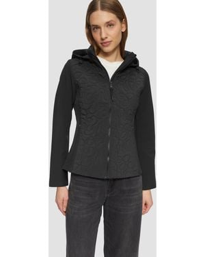 S.oliver Materialmix-Jacke mit Steppmuster im Slim Fit - Schwarz