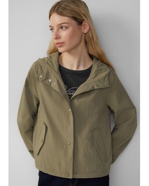 QS Nylon-Jacke mit Kapuze und verstellbarem Saum - Grün