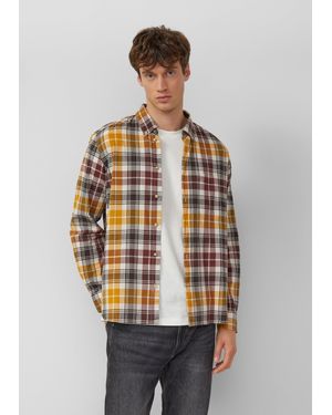 S.oliver Regular Fit: Elastisches Button-Down-Hemd mit Karomuster - Grau