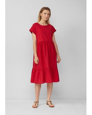 S.oliver Stufenkleid im Relaxed Fit mit überschnittenen Schultern - Rot