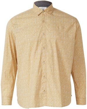 S.oliver Hemd Aus Baumwollstretch Mit All-Over-Print - Natur