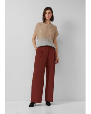 S.oliver Twill-Hose mit Gürtel und High Rise - Rot