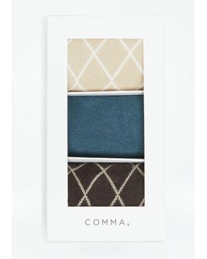 Comma, 3Er-Pack Socken - Blau