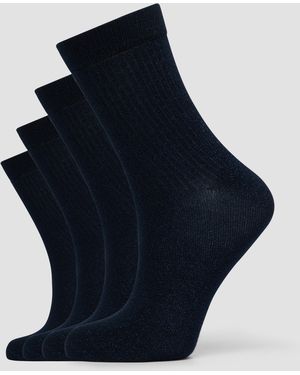 S.oliver Socken Im 4Er-Pack Mit Rippstruktur - Blau
