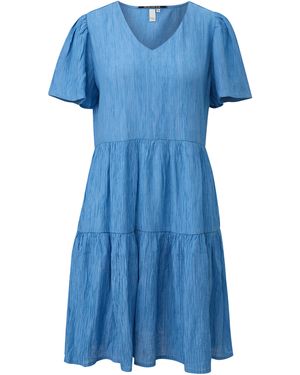 QS Knielanges Stufenkleid - Blau