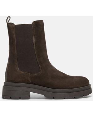 Comma, Chelsea Boots Aus Leder - Braun