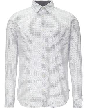 S.oliver Slim Fit: Gemustertes Hemd Aus Baumwollmix - Weiß