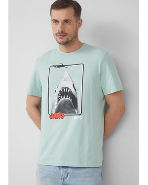 S.oliver T-Shirt aus Baumwolle mit Jaws© UCS LLC-Print - Blau