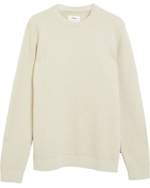 S.oliver Strukturierter Pullover Aus 100% Baumwolle - Weiß