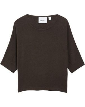 Comma, Softer Batwing-Pullover Aus Baumwollmix - Schwarz
