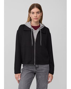 S.oliver Scuba-Sweatjacke mit herausnehmbarem Einsatz - Schwarz