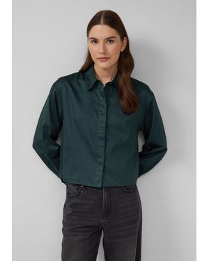 S.oliver Bijgesneden Blouse Met Verborgen Knoopsluiting - Groen