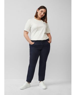 S.oliver Gewaschene Hose im Slim Fit aus Baumwollsatin - Weiß