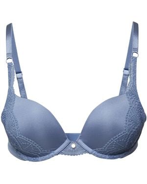 S.oliver Push-Up-Bh Mit Spitzen-Detail - Blau