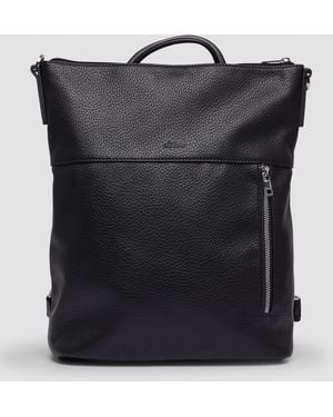 S.oliver Rucksack in Leder-Optik mit längenverstellbarem Gurt - Schwarz