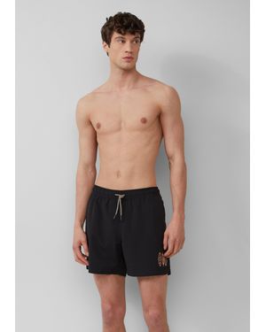 S.oliver Badeshorts mit Artwork und Eingrifftaschen - Schwarz
