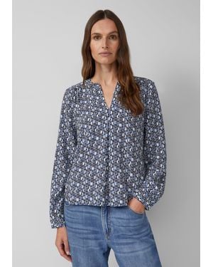 S.oliver Bluse aus Viskose mit All-over-Print - Blau