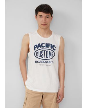 S.oliver Tanktop aus Baumwollle mit Frontprint - Weiß