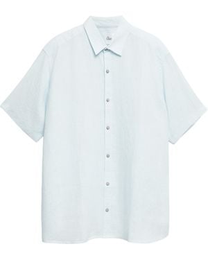 S.oliver Regular Fit: Leichtes Leinenhemd Mit Kentkragen - Blau