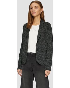 S.oliver Blazer mit meliertem Muster im Slim Fit - Schwarz