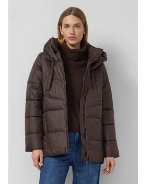 S.oliver Steppjacke mit Stehkragen und Kapuze - Braun